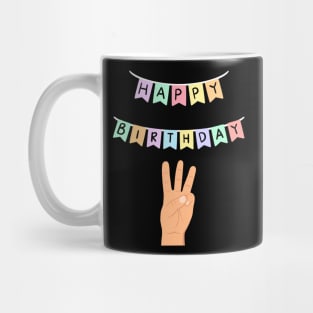 3 three birthday Mug